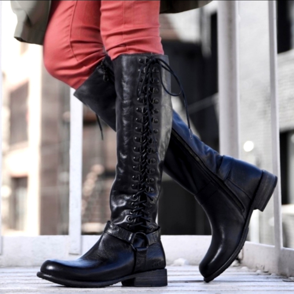 BED STU Burnley Knee High Corset Boot- Burnley Dip Dye Riding Boot 7.5